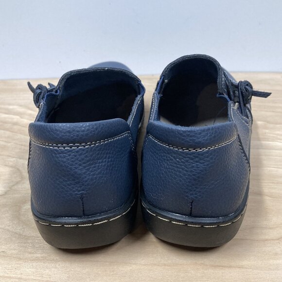 Lazypop Women's Size 7, Navy Blue Leather Loafers Comfort‎ Casual Lightweight - Picture 6 of 11
